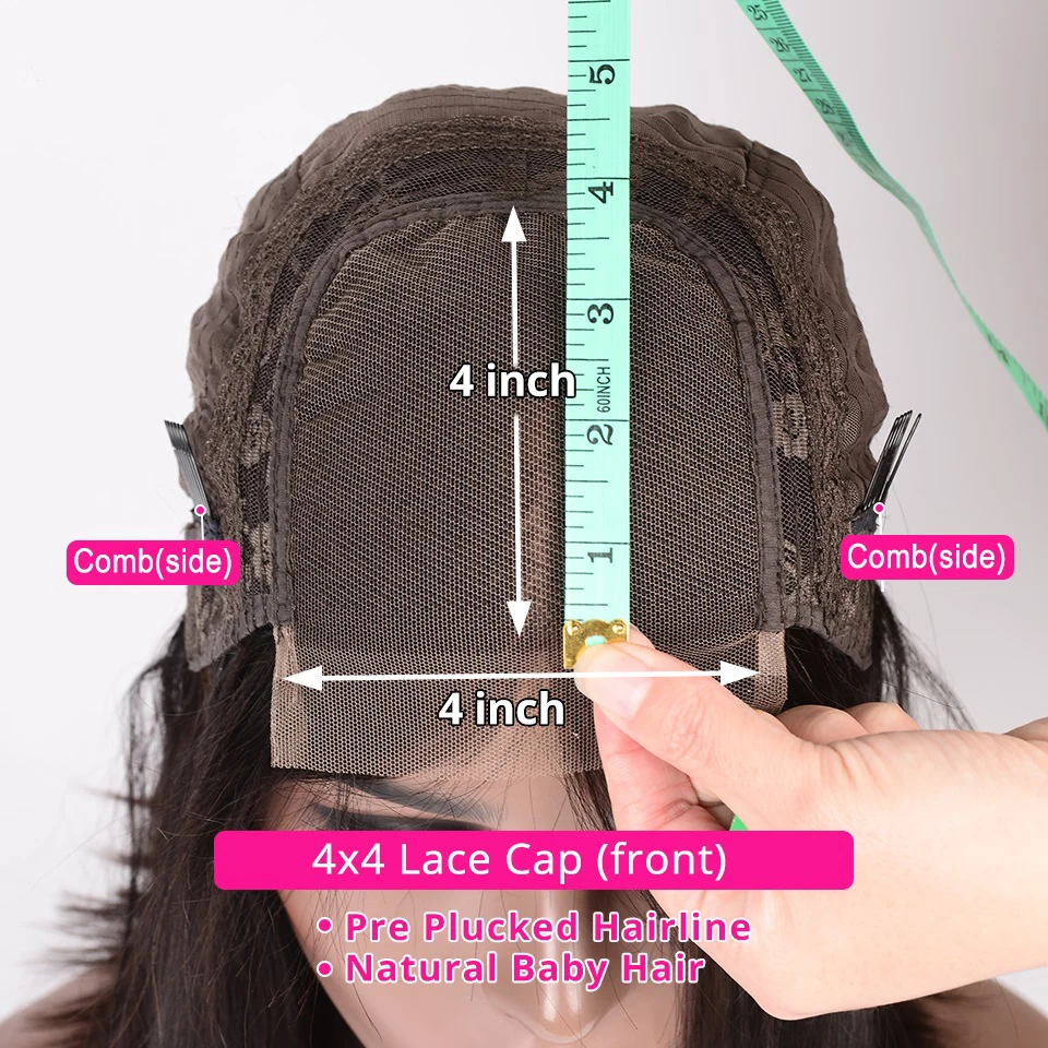 Kovrčava 4x4 čipke zatvaranje wig13x4 čipke frontalni ljudske kose 